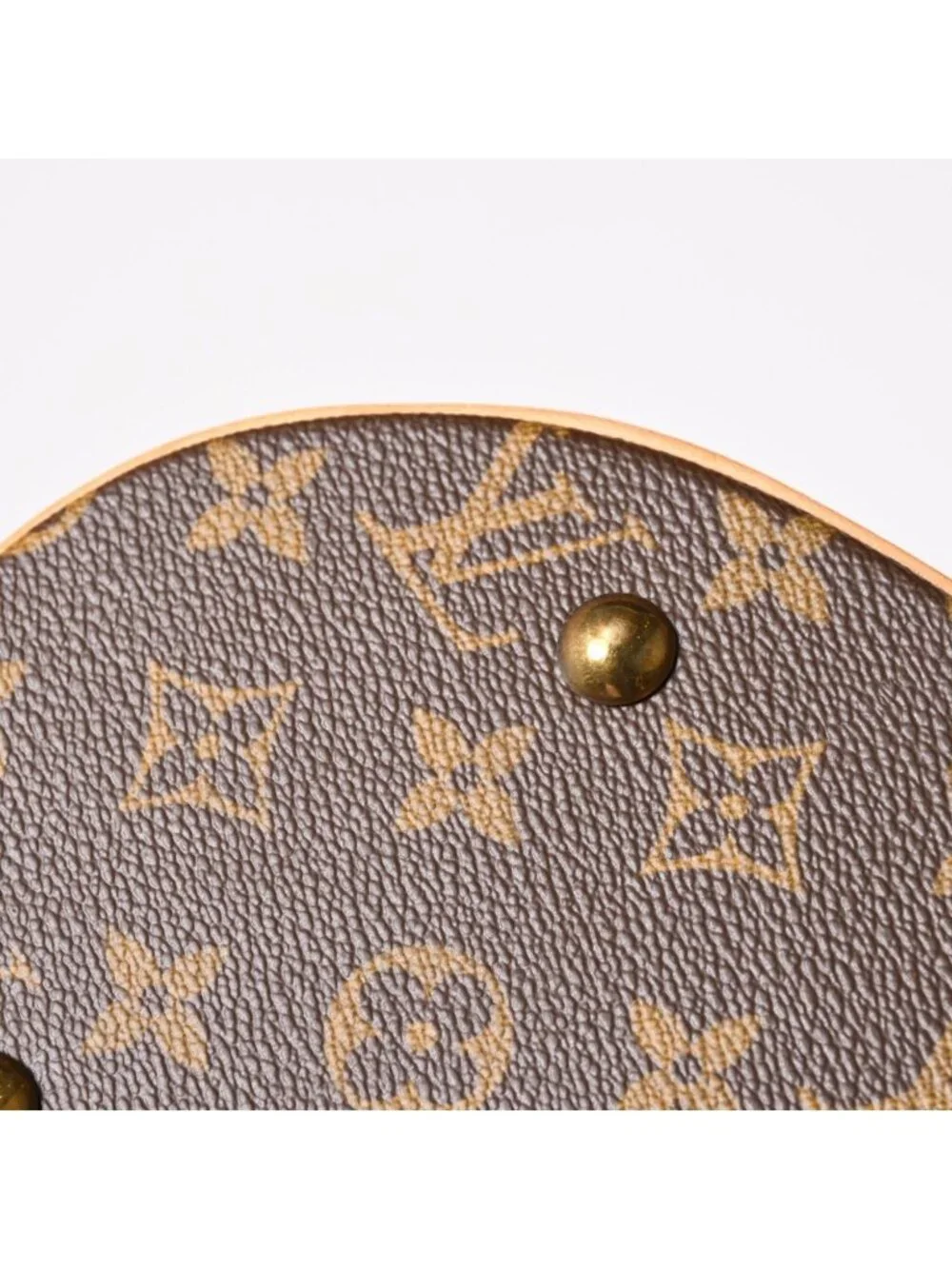 Louis Vuitton Bucket PM Handbag Monogram Brown Leather Gold